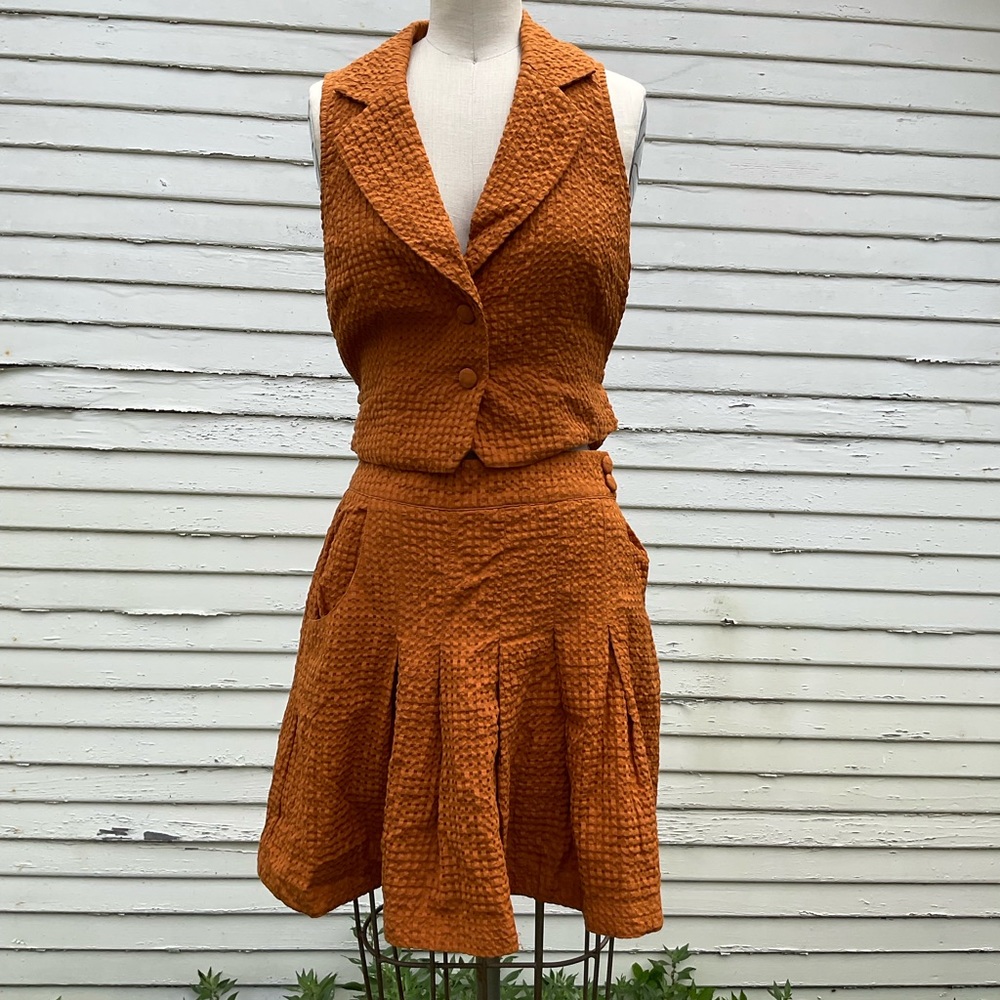 Maeve two piece burnt orange coord set